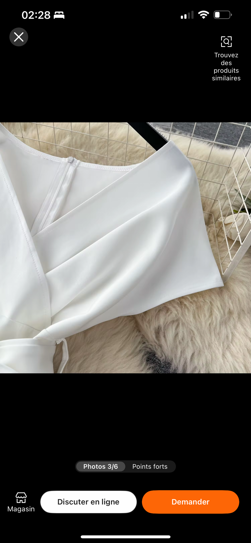 Robe  évasée Mariette avec  un noeud constituer par un fil