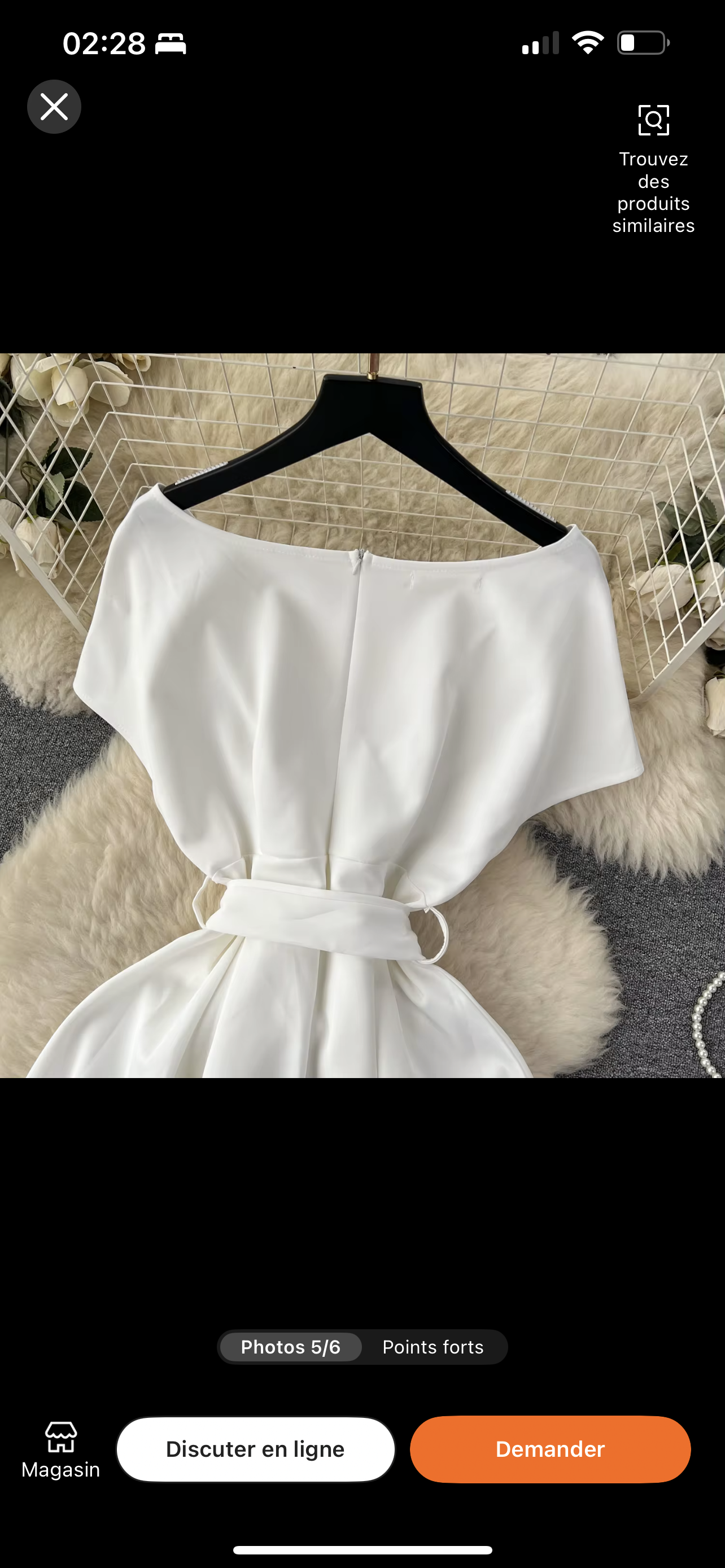 Robe  évasée Mariette avec  un noeud constituer par un fil